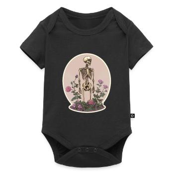 Plant Lover Skeleton Flowers - Baby Premium short-sleeve bodysuit - black - Front