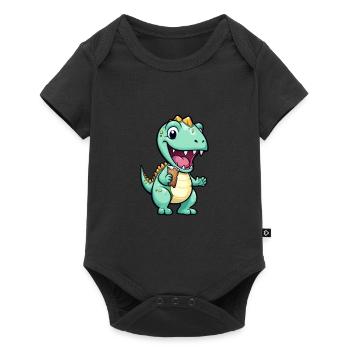 Dino mange de la glace - Body à manches courtes Premium Bébé - noir - Devant