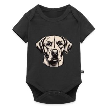 Propriétaire de chien patte Amoureux des chiens à quatre pattes - Body à manches courtes Premium Bébé - noir - Devant