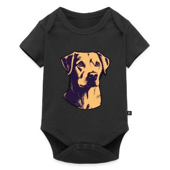 patte de chien chien animal d’école - Body à manches courtes Premium Bébé - noir - Devant