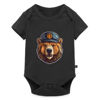 Ours Police Casquette Ours Portrait - Body à manches courtes Premium Bébé - noir - Devant