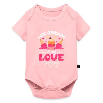 Eis Genuss Kalt Süß - Baby Premium Kurzarmbody - Rosa - Vorne