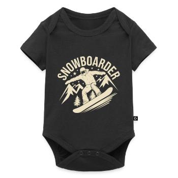 Snowboard Snowboarder Snowboarding Winter sports - Baby Premium short-sleeve bodysuit - black - Front