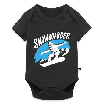 Snowboard Snowboarder Snowboarding Winter sports - Baby Premium short-sleeve bodysuit - black - Front