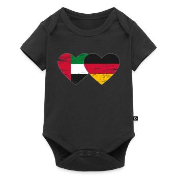United Arab Emirates Germany Heart - Baby Premium short-sleeve bodysuit - black - Front