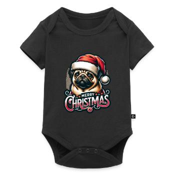 Merry Christmas Pug Christmas Xmas - Baby Premium short-sleeve bodysuit - black - Front