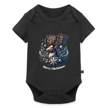 Cerf Joyeux Noël Renne Noël - Body à manches courtes Premium Bébé - noir - Devant
