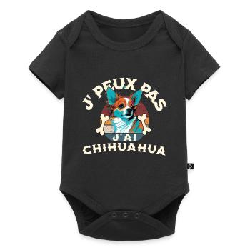J peux pas j ai chihuahua - Body à manches courtes Premium Bébé - noir - Devant