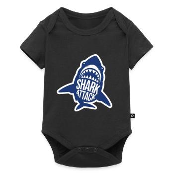Requin Attaque de requin Amoureux de la mer - Body à manches courtes Premium Bébé - noir - Devant