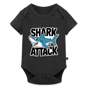 Requin Attaque de requin Amoureux de la mer - Body à manches courtes Premium Bébé - noir - Devant