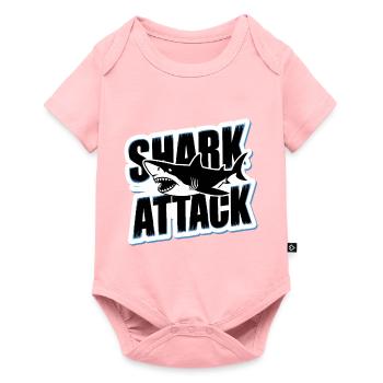 Requin Attaque de requin Amoureux de la mer - Body à manches courtes Premium Bébé - rose - Devant