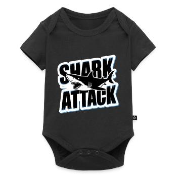 Requin Attaque de requin Amoureux de la mer - Body à manches courtes Premium Bébé - noir - Devant