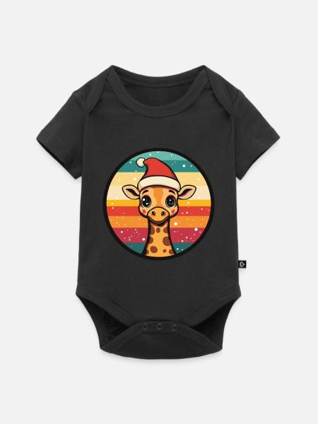 Giraffe Weihnachten X-Mas - Premium kortærmet baby-body  - sort