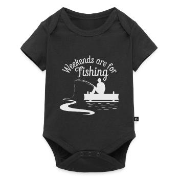Weekends are for Fishing Fischen Angeln - Baby Premium short-sleeve bodysuit - black - Front