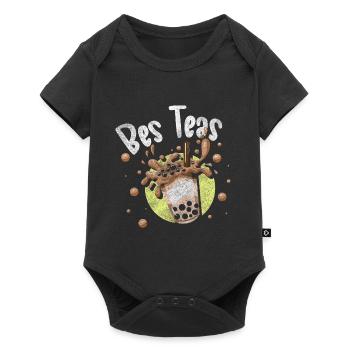 Thé Boba Goût sucré Boisson à emporter - Body à manches courtes Premium Bébé - noir - Devant