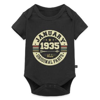 January 1935 - Geburtstag im Januar 1935 - Baby Premium Kurzarmbody - Schwarz - Vorne
