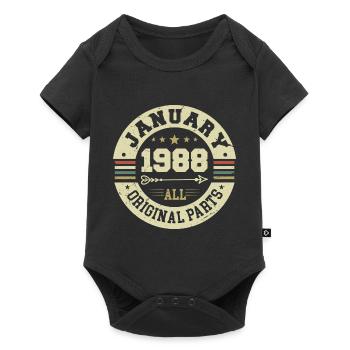 January 1988 - Birthday in January 1988 - Baby Premium short-sleeve bodysuit - black - Front