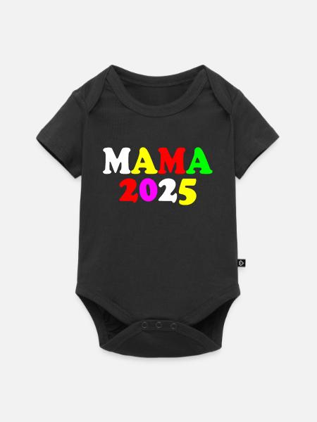Mama 2025 - Baby Premium Kurzarmbody - Schwarz