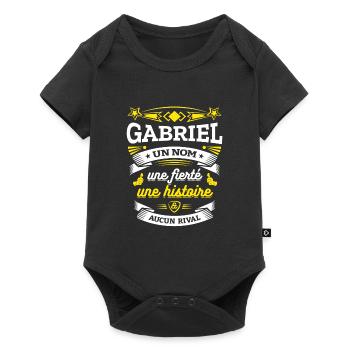GABRIEL UN NOM UNE FIERTÉ AUCUN RIVAL - Body à manches courtes Premium Bébé - noir - Devant