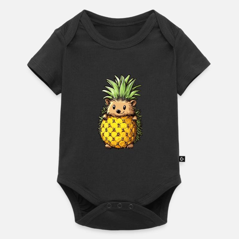 Ananas Igel - Baby Premium Kurzarmbody - Schwarz