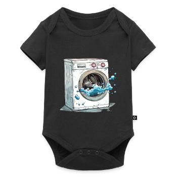 Washing machine - Baby Premium short-sleeve bodysuit - black - Front