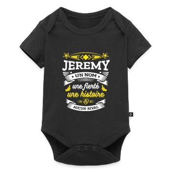 JEREMY UN NOM UNE FIERTÉ AUCUN RIVAL - Body à manches courtes Premium Bébé - noir - Devant
