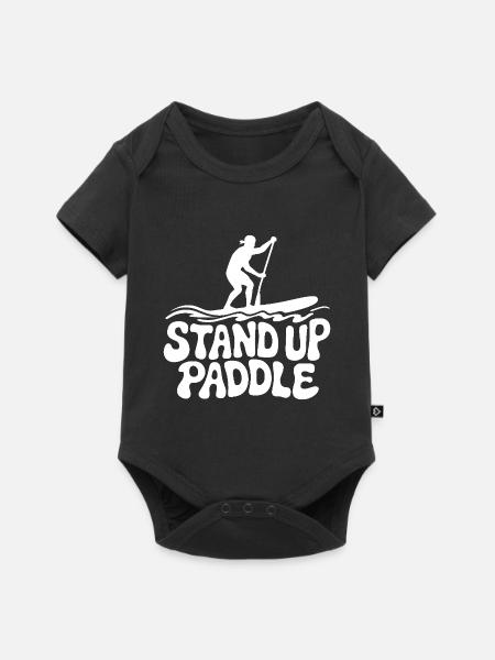 SUP Stand Up Paddle - Baby Premium Kurzarmbody - Schwarz