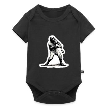 Baseball player black white - Baby Premium short-sleeve bodysuit - black - Front