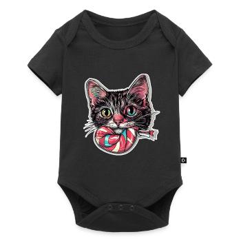 Chat avec sucette Chat Maman - Body à manches courtes Premium Bébé - noir - Devant