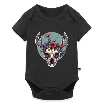 Wendigo Floral Skull Wild - Baby Premium short-sleeve bodysuit - black - Front
