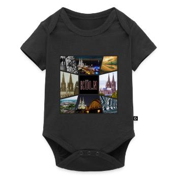 Cologne Skyline City Germany Collage Graffiti - Baby Premium short-sleeve bodysuit - black - Front