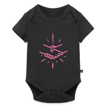 Poignée de main Main Amitié Amis - Body à manches courtes Premium Bébé - noir - Devant