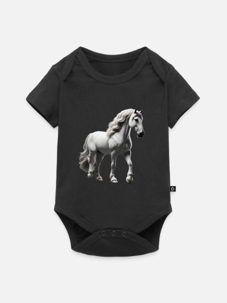 Pferd Schimmel Weiß - Premium kortærmet baby-body - sort