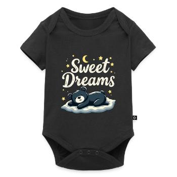 Teddy Bear Sweet Dreams Chemise de nuit officielle - Body à manches courtes Premium Bébé - noir - Devant
