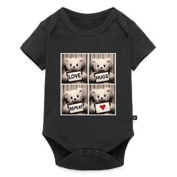 Teddy Bear – Love Hugs Repeat - Baby Premium short-sleeve bodysuit - black - Front