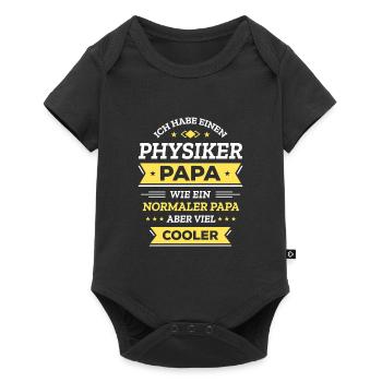 PHYSIKER PAPA COOL, INTELLIGENT, VATERTAG - Baby Premium Kurzarmbody - Schwarz - Vorne