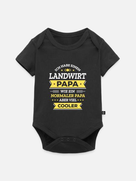 LANDWIRT PAPA: GEBURTSTAG, VATERTAG, WEIHNACHTEN - Baby Premium Kurzarmbody - Schwarz