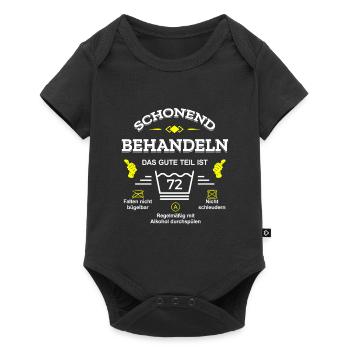 HANDLE MIT SORGFALT – 72 JAHRE PERFEKTION - Baby Premium Kurzarmbody - Schwarz - Vorne