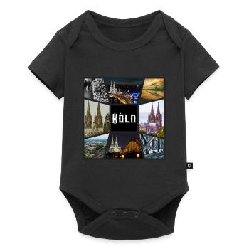 Cologne Skyline City Germany Collage Graffiti - Baby Premium short-sleeve bodysuit - black - Front