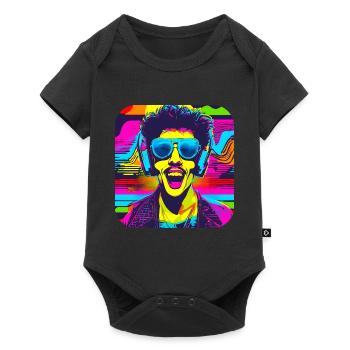 80s Party Vintage Theme Party - Baby Premium short-sleeve bodysuit - black - Front