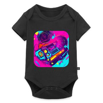 Années 80 Rétro Vintage Radio de fête - Body à manches courtes Premium Bébé - noir - Devant