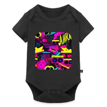 Années 80 Mode de vie Oldschool Pop - Body à manches courtes Premium Bébé - noir - Devant