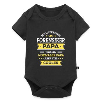 FORENSIKER PAPA - COOLER ALS NORMAL, VATERTAG - Baby Premium Kurzarmbody - Schwarz - Vorne
