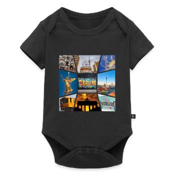 Berlin Skyline City Germany Collage Graffiti - Baby Premium short-sleeve bodysuit - black - Front