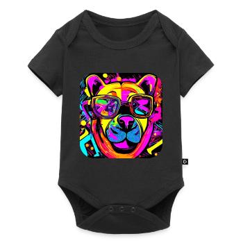 Neon Style Bear Neon Sign - Baby Premium short-sleeve bodysuit - black - Front