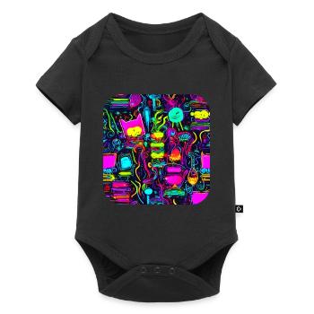 Neon Vintage Glow UV Style - Baby Premium short-sleeve bodysuit - black - Front