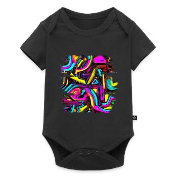 Neon Design Abstract UV House Style - Baby Premium short-sleeve bodysuit - black - Front