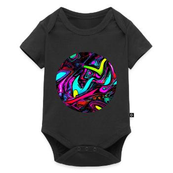 Neon Abstract Style Trend Glow Party - Baby Premium short-sleeve bodysuit - black - Front