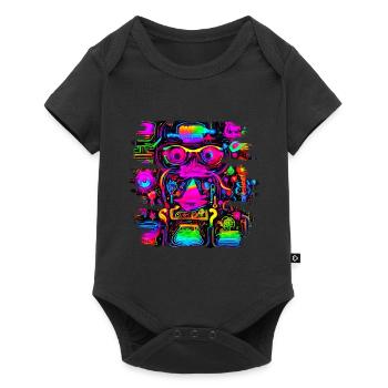 Neon Party UV Electro House Style - Baby Premium short-sleeve bodysuit - black - Front