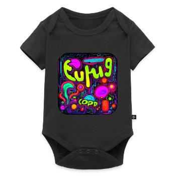 Neon Colors Bright Style UV - Baby Premium short-sleeve bodysuit - black - Front